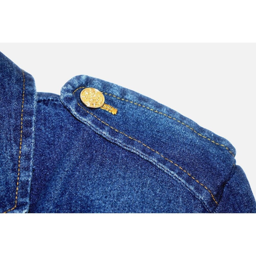 Vintage Forenza Jean Jacket Sz 12 Military Epaulette 80's-90's Double Breasted C - Picture 5 of 8